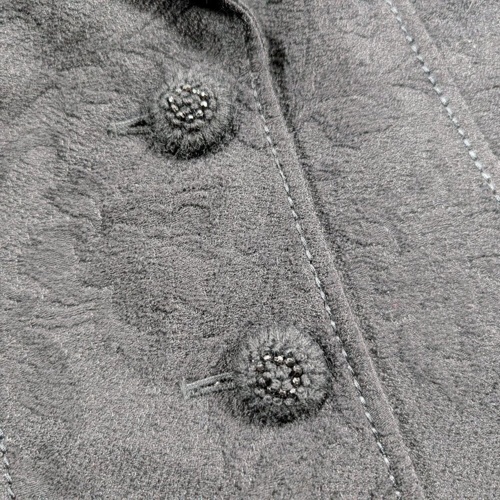Ann Taylor Brocade Jacket Womens 6P black Wool Blend - Picture 5 of 10